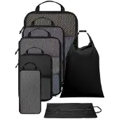 Unyqoos Complete set van 7 compressiekubussen voor efficiënte bagageorganisatie