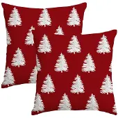 Unyqoos Set van 4 decoratieve kerstkussenhoezen met elegante ritssluiting