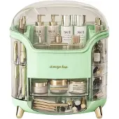 Unyqoos Ruime en draagbare make-up organizer met stofdichte deksel en laden