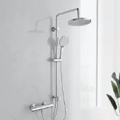 Unyqoos Complete doucheset met thermostaat, regendouche en handdouche in chroom