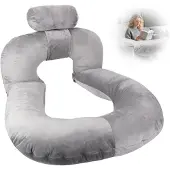 Unyqoos Ergonomisch leeskussen met afneembare nekrol voor bed en bank