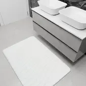 Unyqoos Witte rechthoekige badmat met antislip en wasbare eigenschappen voor badkamer