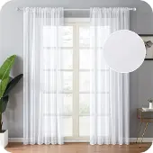 Unyqoos Elegante half-transparante voile gordijnen set voor sfeervolle woonkamer