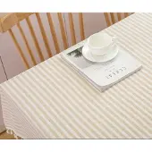 Unyqoos Beige rechthoekig tafelkleed in linnenlook voor binnen en buiten gebruik