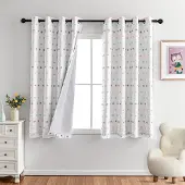 Unyqoos Schattig verduisteringsgordijn met pompons voor kinderkamer 160x140 cm
