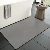 Unyqoos Grijze antislip badmat 43x70 cm voor badkamer en douche, sneldrogend