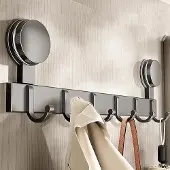 Unyqoos Vacuüm Zuignap Kledinghaken met 5 Haken voor Badkamer en Keuken