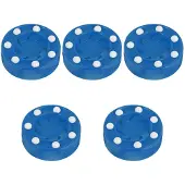 Unyqoos Set van vijf blauwe hockeypucks voor binnen- en buitentraining