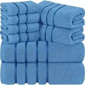 Unyqoos Luxueuze 8-delige Handdoekenset met Hoog Absorptievermogen en Sneldrogende Eigenschappen