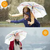 Unyqoos Compacte en stormbestendige reisparaplu met uniek regenboogrib-design