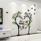 Unyqoos Creatieve 3D Muursticker Set met Hartvormige Boom en Fotolijsten