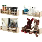 Unyqoos Houten wandrekken voor kinderkamer en meer, set van 4 stuks