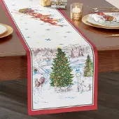Unyqoos Feestelijke servetten met sneeuwlandschap voor kersttafel decoratie
