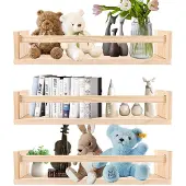 Unyqoos Set van drie houten wandrekken voor kinderkamer en meer toepassingen
