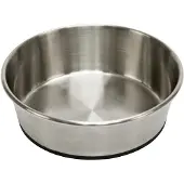 Unyqoos RVS voerbak, 1600 ml, met antislip rubberen bodem, zilver-zwart, 22 x 6,8 cm, geschikt voor honden en katten
