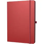 Unyqoos Rood gelinieerd A4 notitieboek met hardcover en elastische sluiting