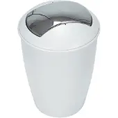 Unyqoos Elegante witte afvalemmer met kanteldeksel voor badkamer of keuken