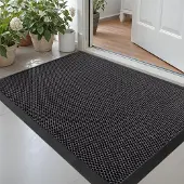 Unyqoos Extreem Antislip Buiten Deurmat met Efficiënte Vuilopvang in Donkergrijze Tinten