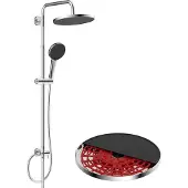 Unyqoos Chroom douchesysteem met zelfreinigende ronde regendouche en handdouche
