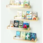 Unyqoos Houten en acryl wandplankenset voor kinderkamer met veilige boekopslag