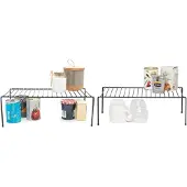 Unyqoos Tweedelige keukenorganizer set met stevige zwarte opbergrekken