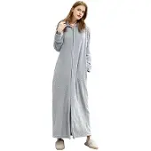 Unyqoos Comfortabele lange badjas met capuchon en ritssluiting voor dames