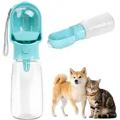 Unyqoos Draagbare waterfles voor honden met voerbak ideaal voor onderweg