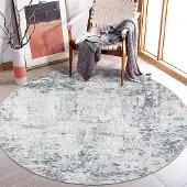 Unyqoos Moderne ronde vloerkleed 135 cm grijs abstract design voor woonkamer