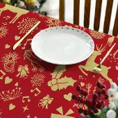Unyqoos Rood vierkant kersttafelkleed afwasbaar 85x85 cm met modern elandontwerp