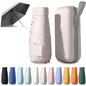 Unyqoos Compacte en stevige mini paraplu met UV-bescherming en opbergdoos