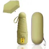 Unyqoos Compacte en lichte reisparaplu met capsulehoes voor alle weersomstandigheden
