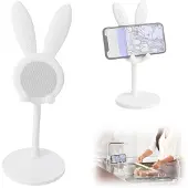 Unyqoos Verstelbare telefoon- en tablethouder met schattig konijnendesign voor bureau