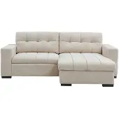 Vente-unique Omkeerbare hoekslaapbank in getextureerde beige stof BRISAMA