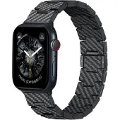 Pitaka Carbon Fiber bandje voor de Apple Watch | 44/45/46/49 mm - Retro Carbon Black