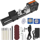 OEM Compacte houtdraaibank - Zwarte draaibank - Met accessoires