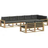 vidaXL Buiten bank set 6 st Wit en antracietkleurig Polyester