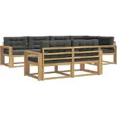 vidaXL Buiten bank set 6 st Wit en antracietkleurig Polyester
