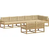 vidaXL Buiten bank set 6 st Wit en Beige Polyester