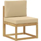 vidaXL Buiten bank set met kussen 5 pcs Wit en Beige