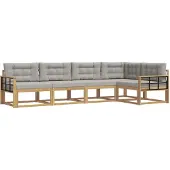 vidaXL Buiten bank set 4 st Wit en Lichtgrijs Polyester
