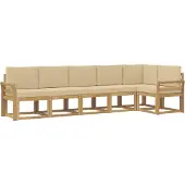 vidaXL Buiten bank set 6 st Wit en Beige Polyester