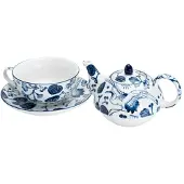 Tokyo Design Studio Flora Japonica Theepot Met Theekopje - Theemakers & theepotten Porselein Blue - 17455