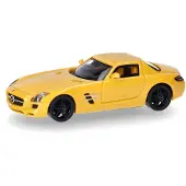 Herpa Mercedes Benz SLS AMG (zwart Velgen), Geel metallic