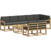 vidaXL Buiten bank set 9 st Wit en antracietkleurig Polyester