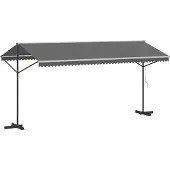 vidaXL Vrijstaande luifel 5 x 3 m Polyester Grijs