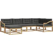 vidaXL Buiten bank set 5 st Wit en antracietkleurig Polyester