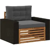 vidaXL Buiten Midden Sofa Natuurlijk en Antraciet Massief Acacia Hout