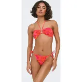 ONLY Bikini 'ONLJULIETTA-MARSEILLE' mandarijn / fuchsia / bloedrood