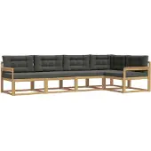 vidaXL Buiten bank set 4 st Wit en antracietkleurig Polyester