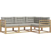 vidaXL Buiten bank set 3 st Wit en Lichtgrijs Polyester